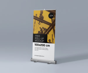 Slim/Tall Roll-up Mockup PSD