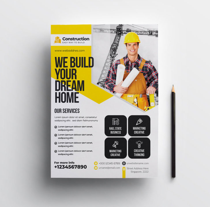 Free Construction Business PSD Flyer Template - PsFiles