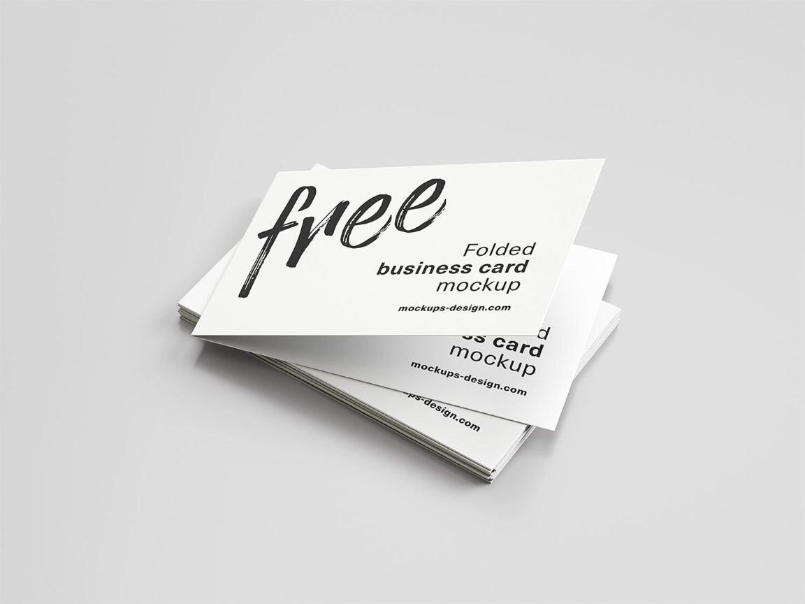 Free 5 Folded Business Cards Mockup PSD File - PsFiles