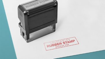 Free Self Inking Rubber Stamp Mockup
