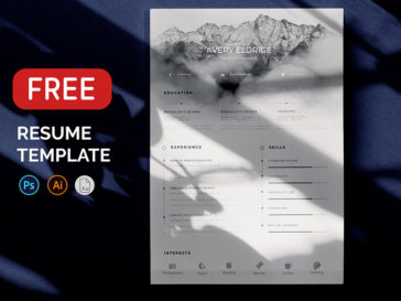 creative resume psd template