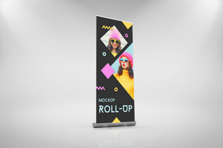 Free roll-up mockup psd