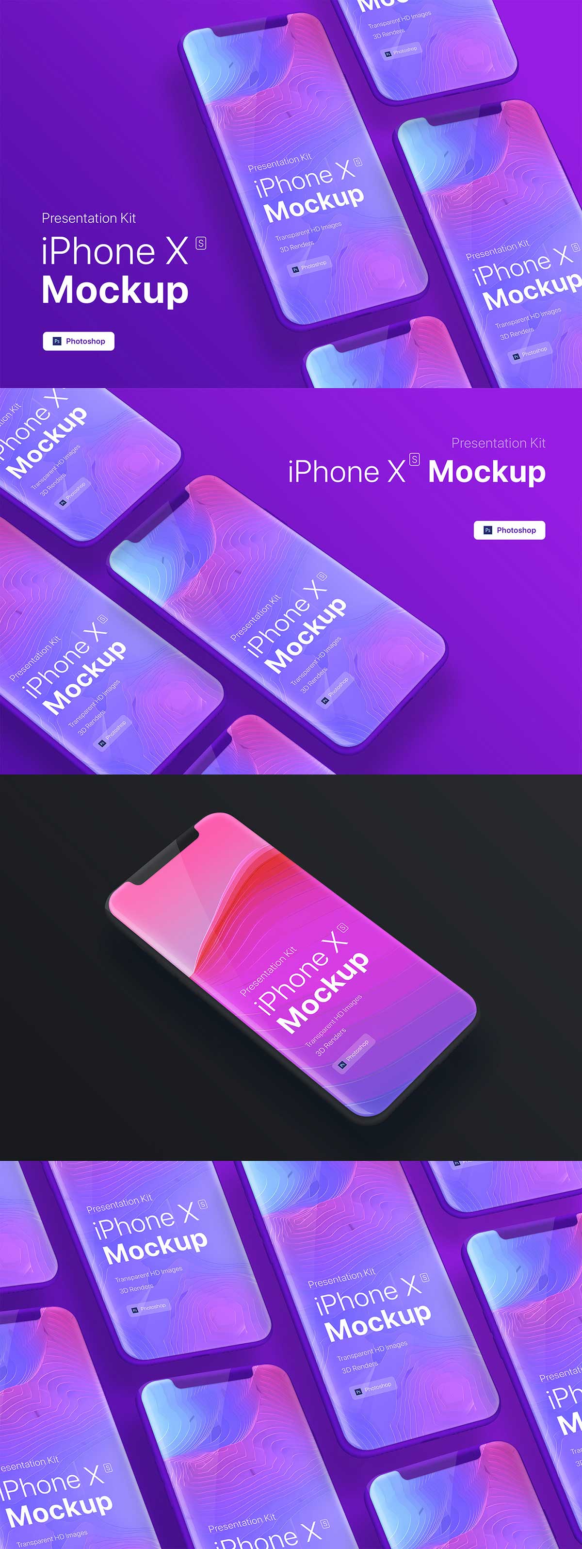 iPhone XS Mobile App Showcase device Mock-up free psd