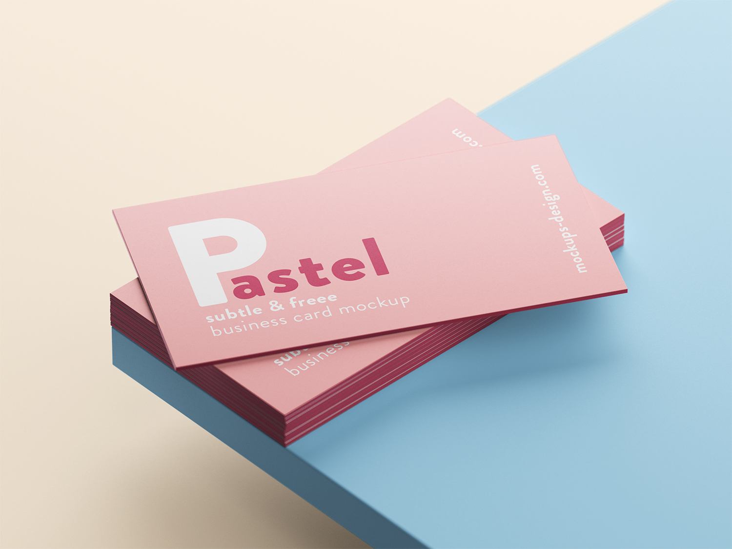 Free Thick Business Cards Mockups PSD