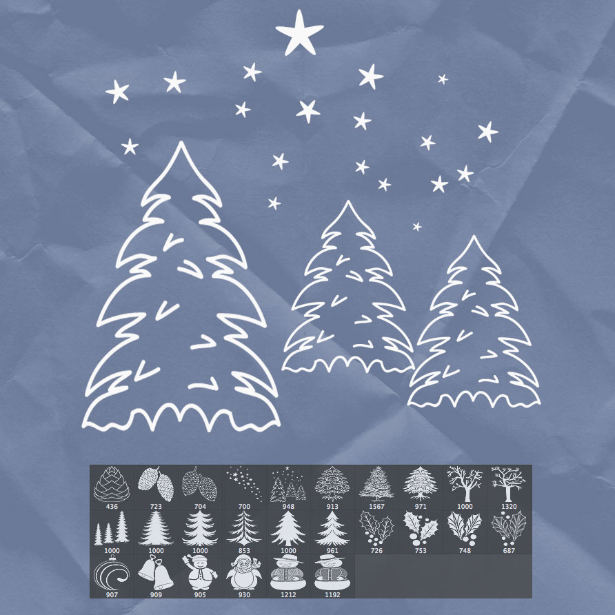 download christmas photoshop brushes free