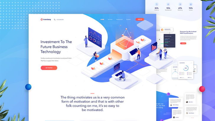 Creative Website Landing Page Free PSD Template - PsFiles