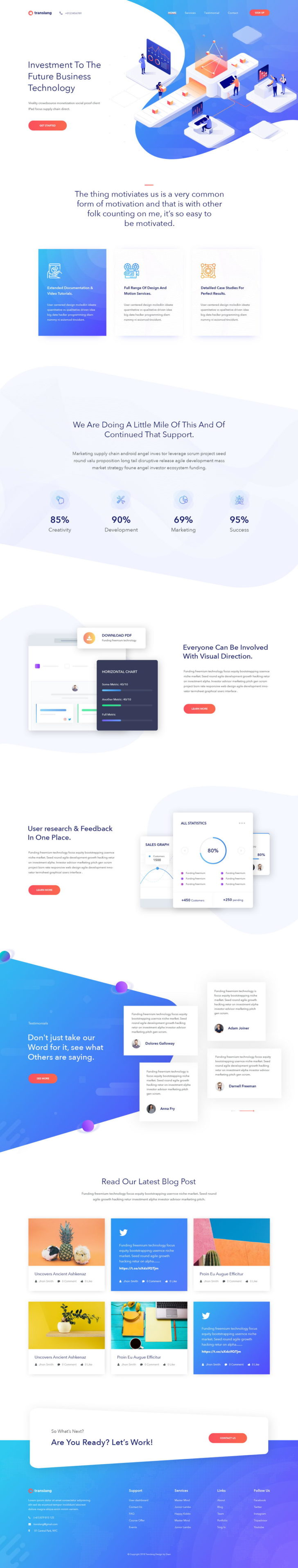 Creative Website Landing Page Free PSD Template - PsFiles