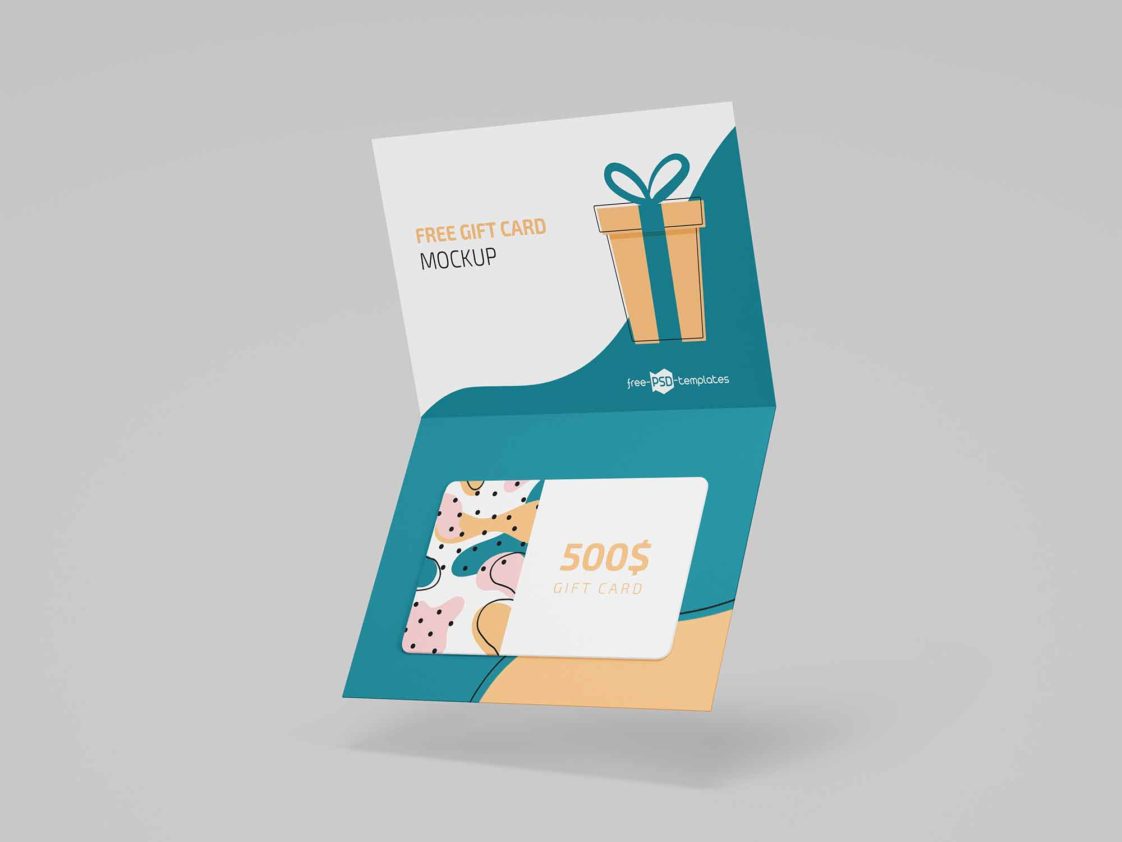 Free Folding Gift Cards Mockup 3 PSD   PsFiles