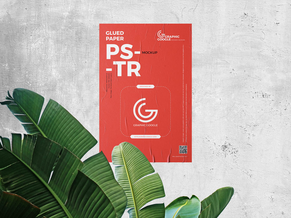 Download Free Glued Poster Mockup Psd Psfiles