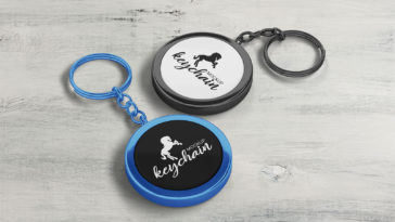 Round Shape Keychain Logo Mockup PSD
