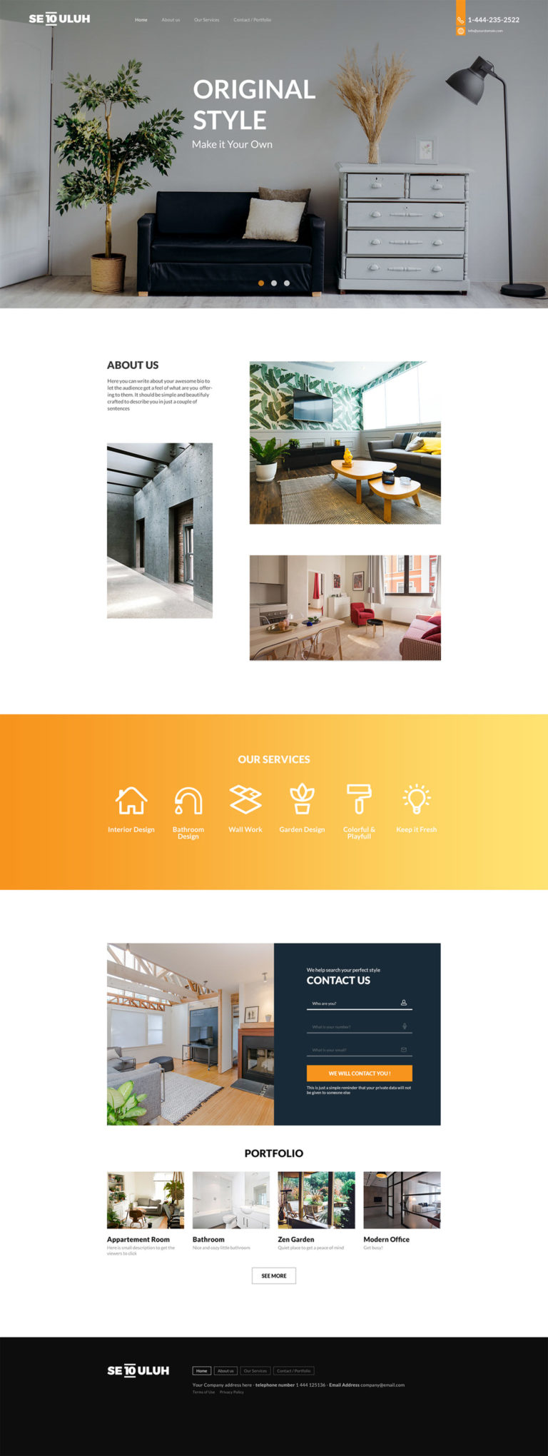 Free Interior Design Web PSD Template - PsFiles