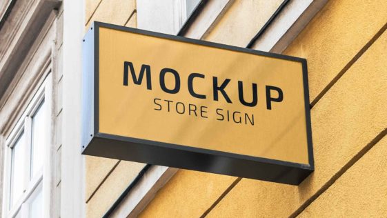 Free Rectangular Logo Signage Mock-up PSD - PsFiles