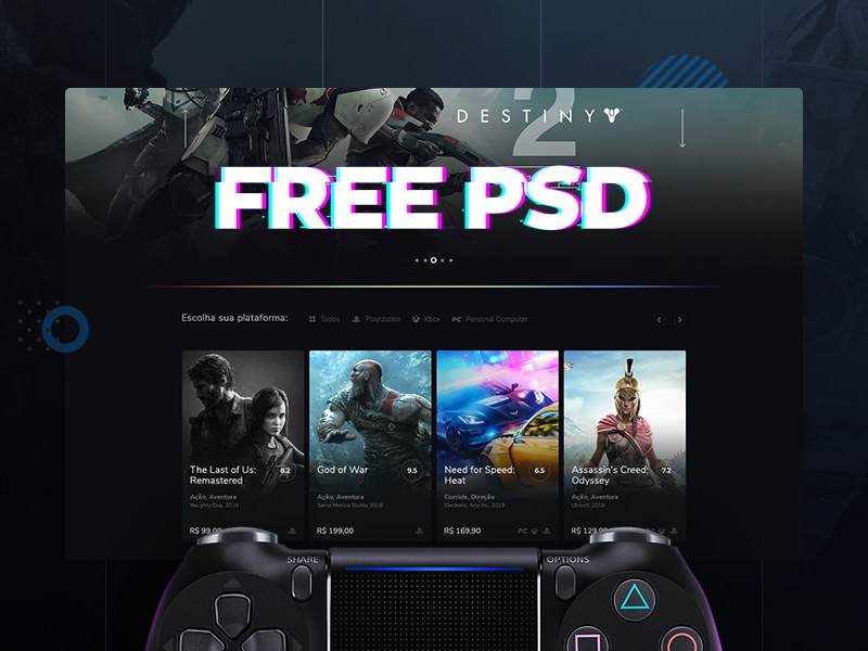 Download Free Gaming Website Free Psd Template Psfiles