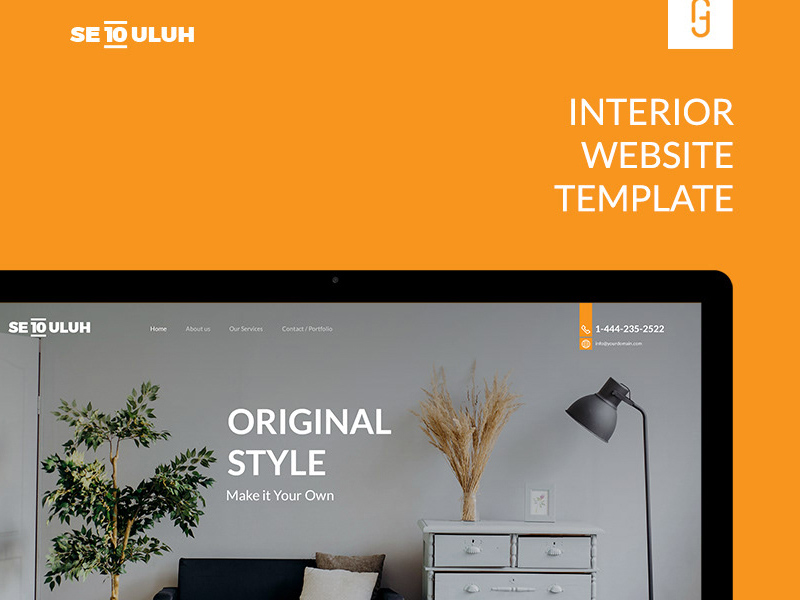 Download Free Interior Design Web Psd Template Psfiles PSD Mockup Templates