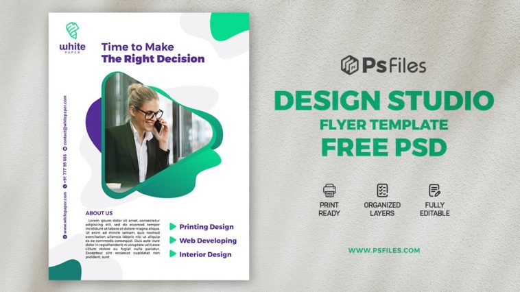Creative Design Studio Flyer Template Free PSD