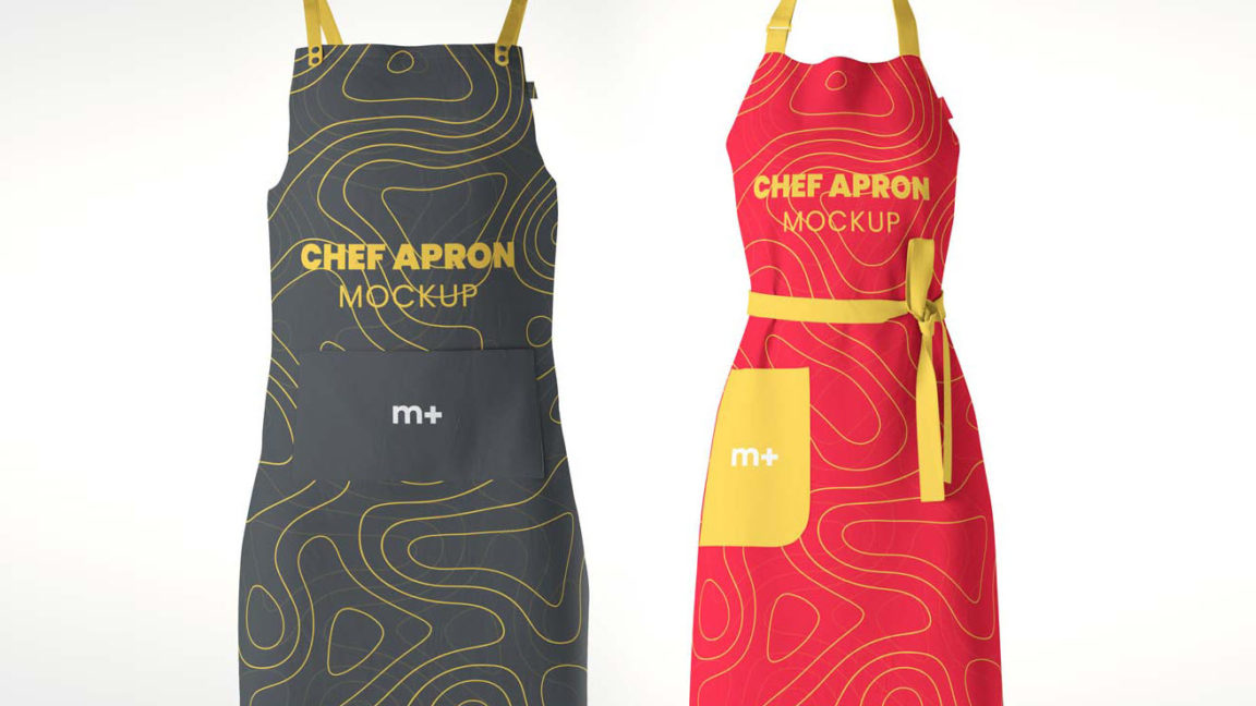 Free Professional Kitchen Apron Mockup PSD Set - PsFiles