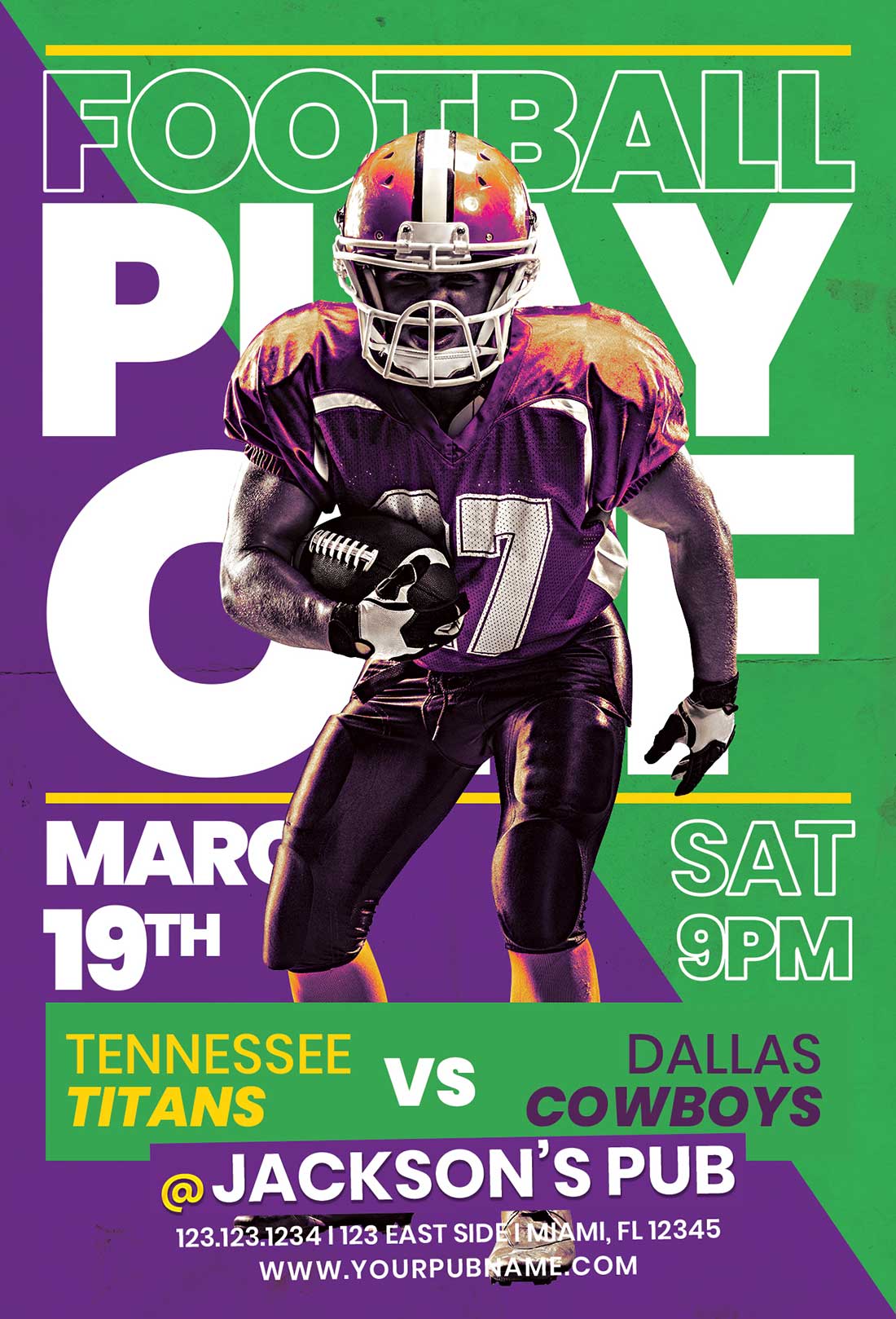 Free American Football Main Event Flyer PSD Template
