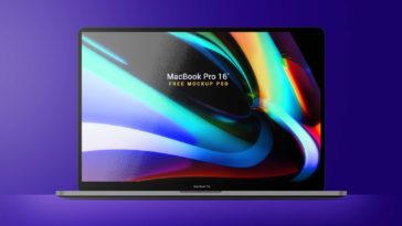 Free MacBook Pro 16 Mockup PSD & Ai