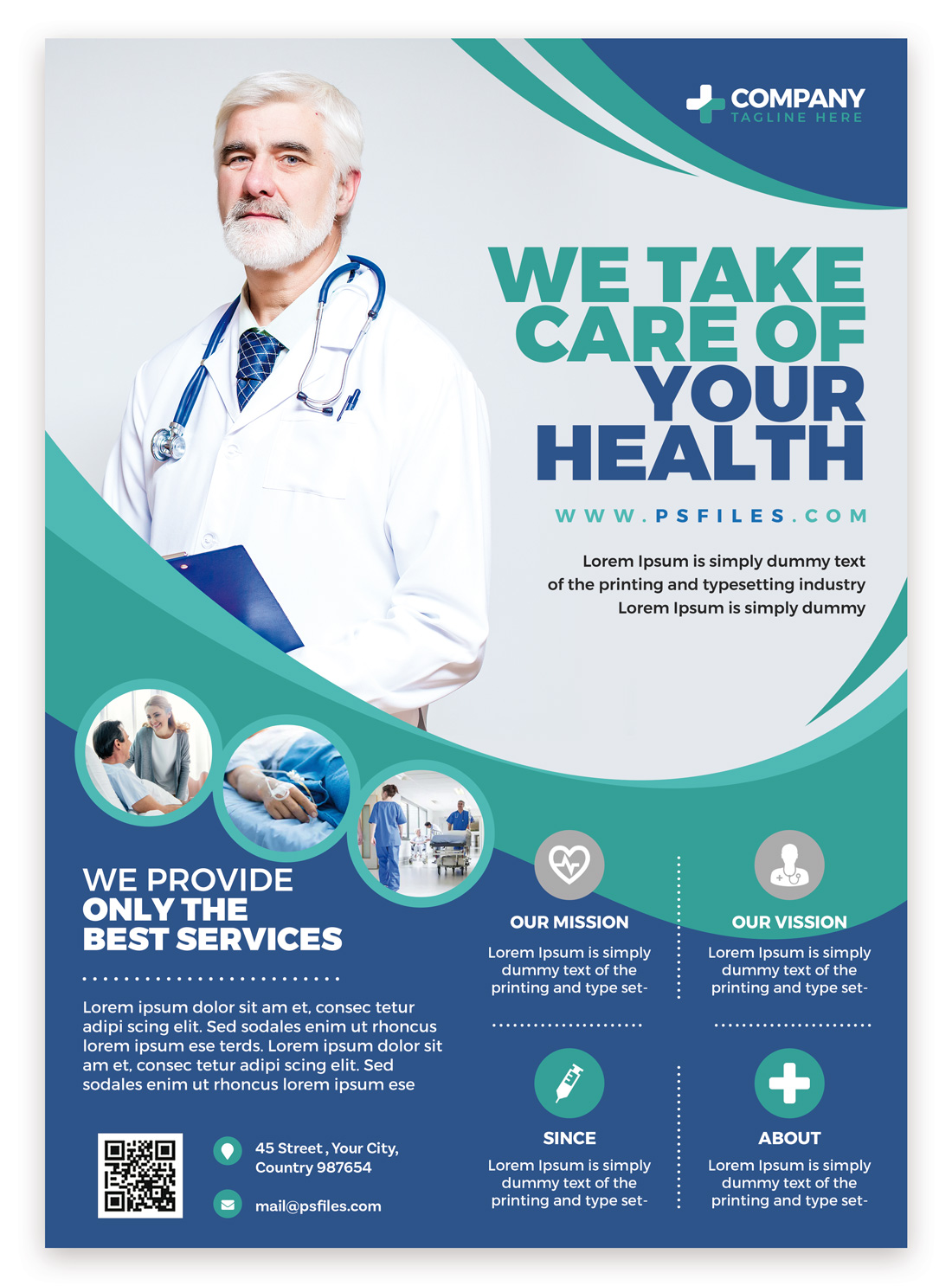 PsFiles Free Hospital Health Care Flyer PSD templates