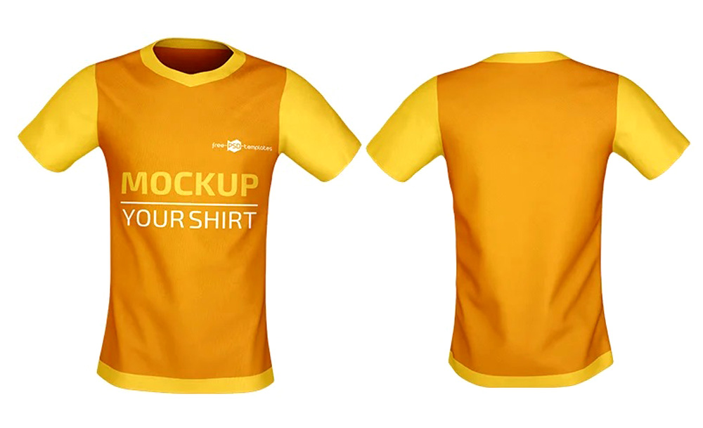 Download Free Half Sleeves Front And Back Jersey Mockup Psd Psfiles Free Mockups