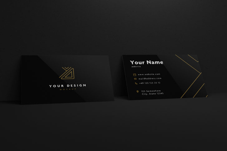 Free Big Black Business Card Mockup Bundle - PsFiles