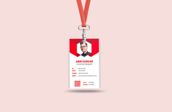 ID Card Badge with Lanyard Free Mockup PSD - PsFiles