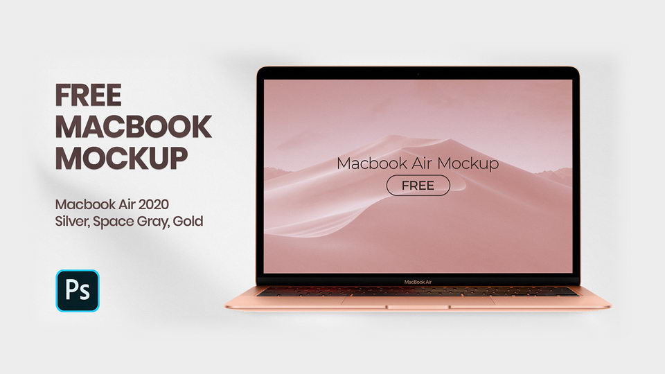 Download Macbook Air 2020 Free Mockup Psd Free Adobe Photoshop Files