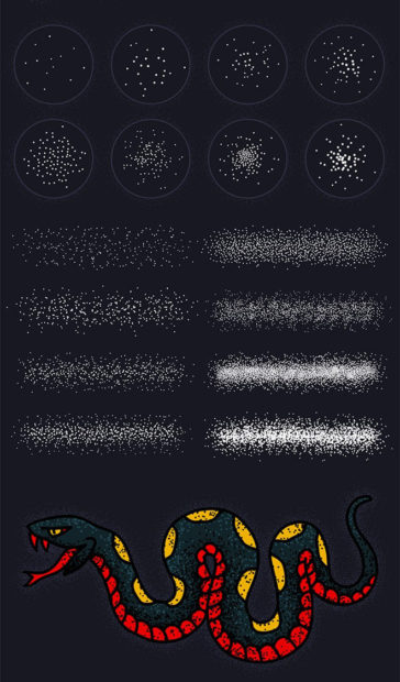 Free Pack of Stipple Shading Photoshop Brushes - PsFiles