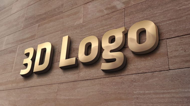 Free Golden 3D Logo Mockup - PsFiles