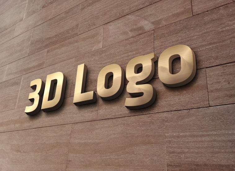 Office Wall 3D Sign Logo Mockup