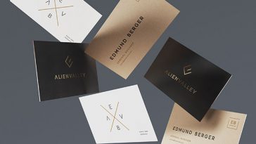 Free Falling Business Cards Mockup PSD