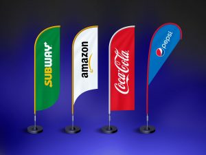 Feather Flag Banner Mockup PSD