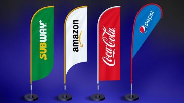 Feather Flag Banner Mockup PSD
