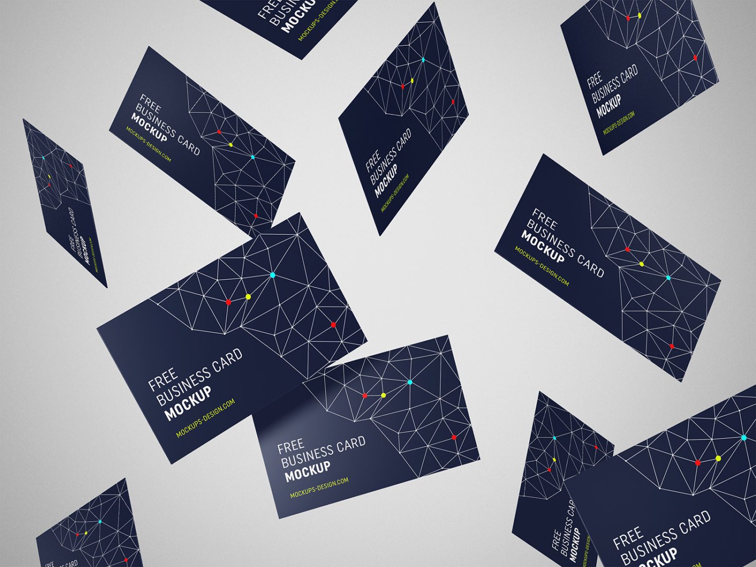 Download Free Falling Business Cards Mockup Psfiles