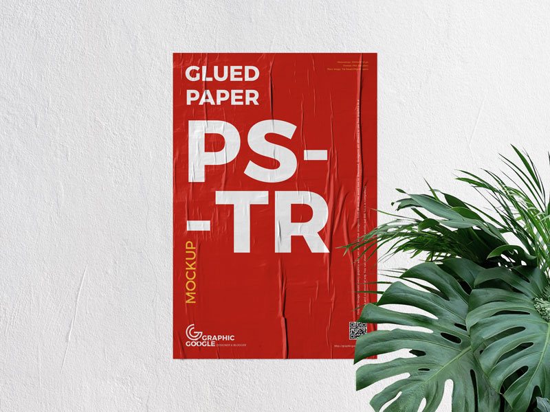 Download Free Psd Glued Paper On Concrete Wall Poster Mockup 2 Psfiles