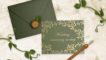 Wedding Card Envelop Free Mockup