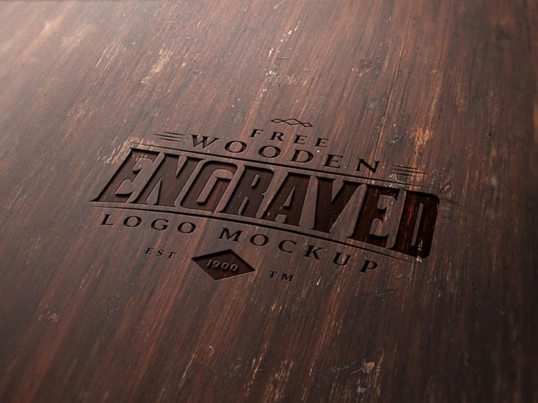 Wood Engraved Logo Mockup