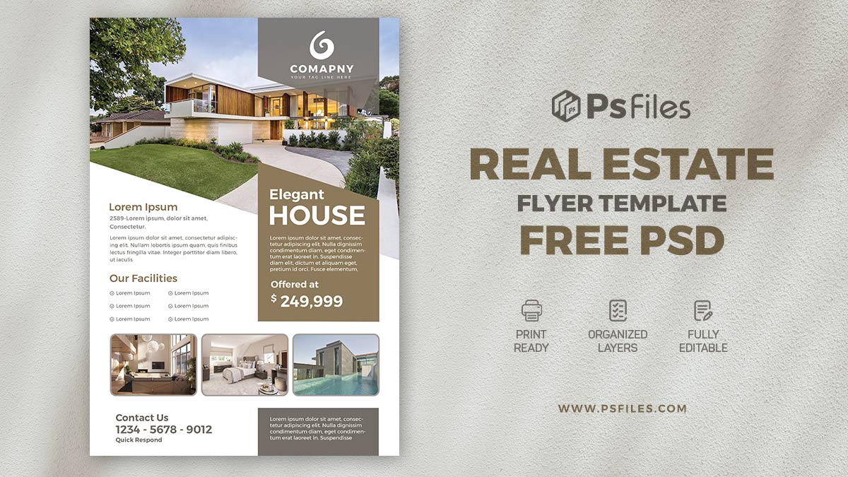 Properties for Sale Real Estate Free PSD Flyer - PsFiles In House For Rent Flyer Template Free