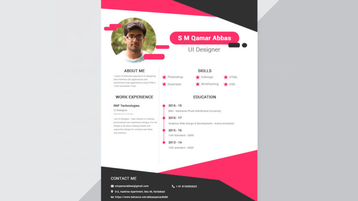 Free Beautiful Creative Resume Psd Template Psfiles