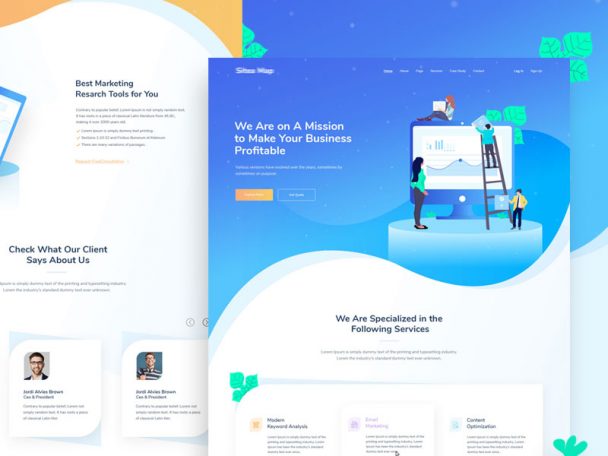 SEO Website Landing Page Free PSD Templates Template - PsFiles