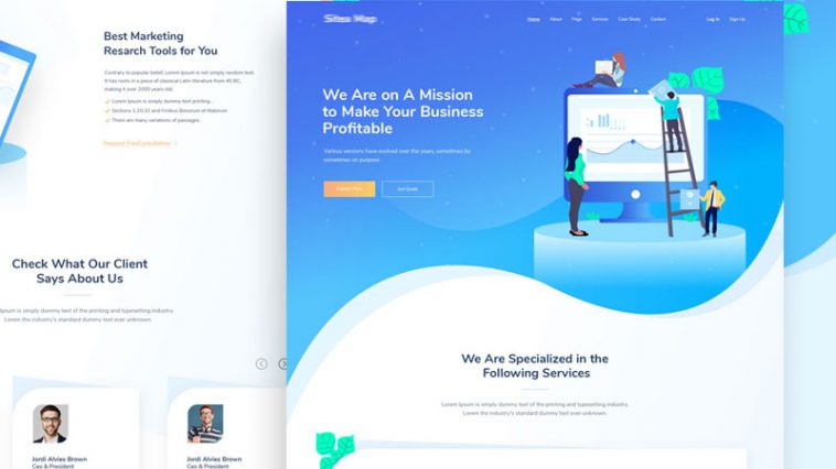 Creative Startup Agency Website Landing Page PSD Template - PsFiles