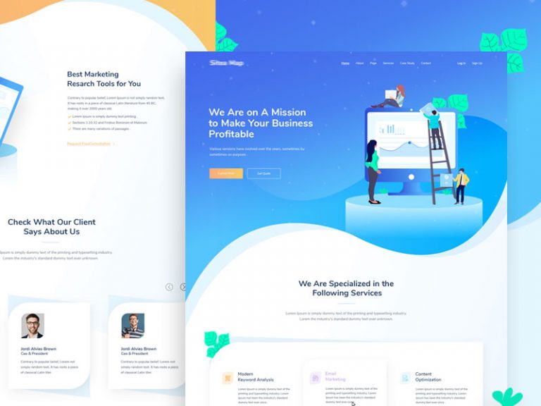 SEO Website Landing Page Free PSD Templates Template - PsFiles