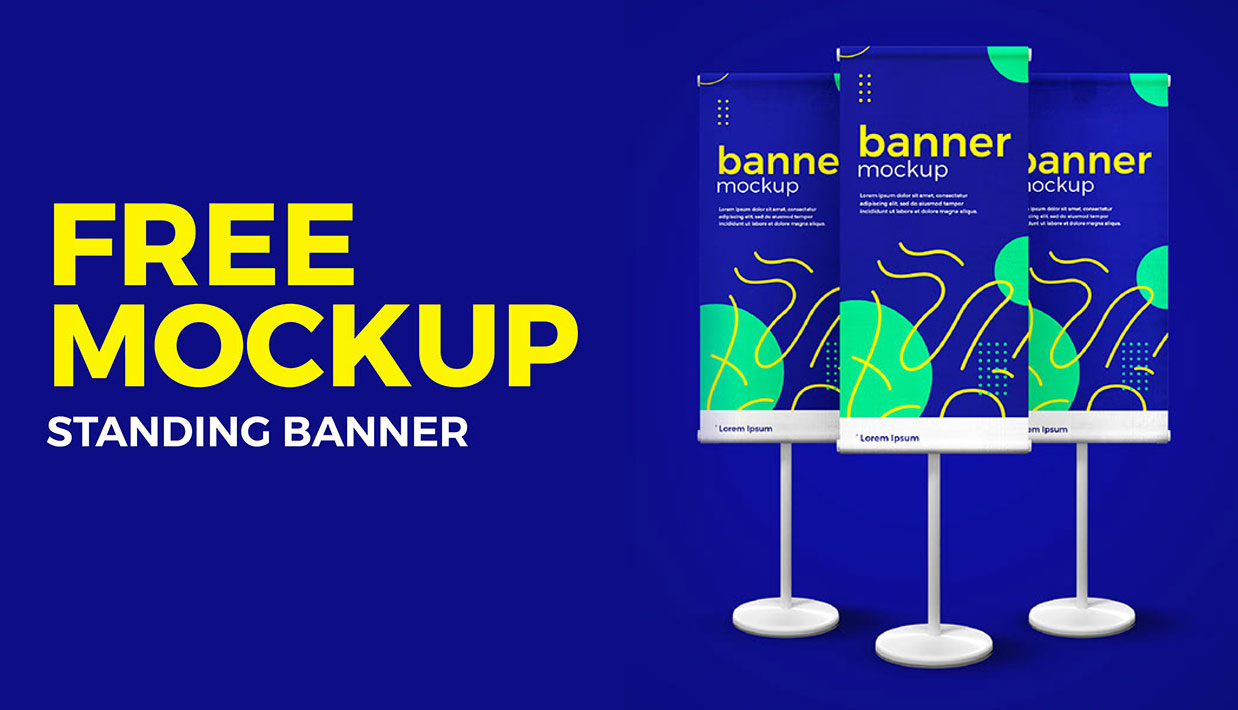 Free Standing Banner Mockup - Free MOckups PSD | PsFiles