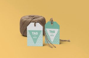 String Tag Mockup PSD