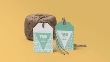 String Tag Mockup PSD
