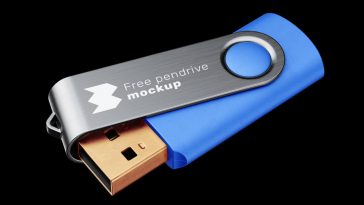 Free USB Pen Drive Mockup PSD Set