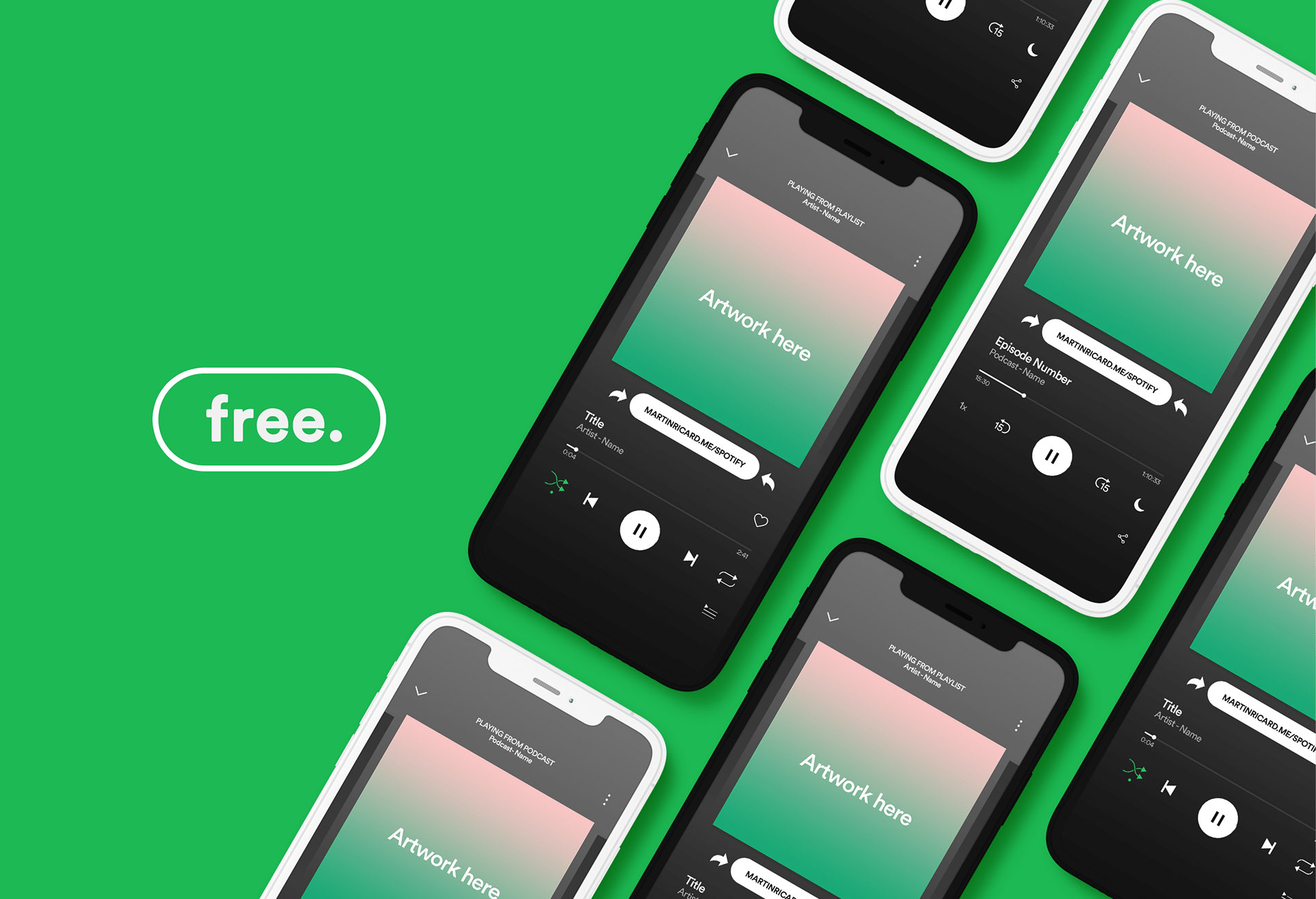 Grid view Spotify Mockup PSD for Free Download
