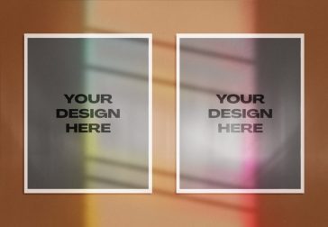 Shadow Overlay Posters Mockup PSD