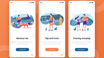 Workout Mobile Apps Onboarding Screen PSD Templates