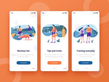 Workout Mobile Apps Onboarding Screen PSD Templates